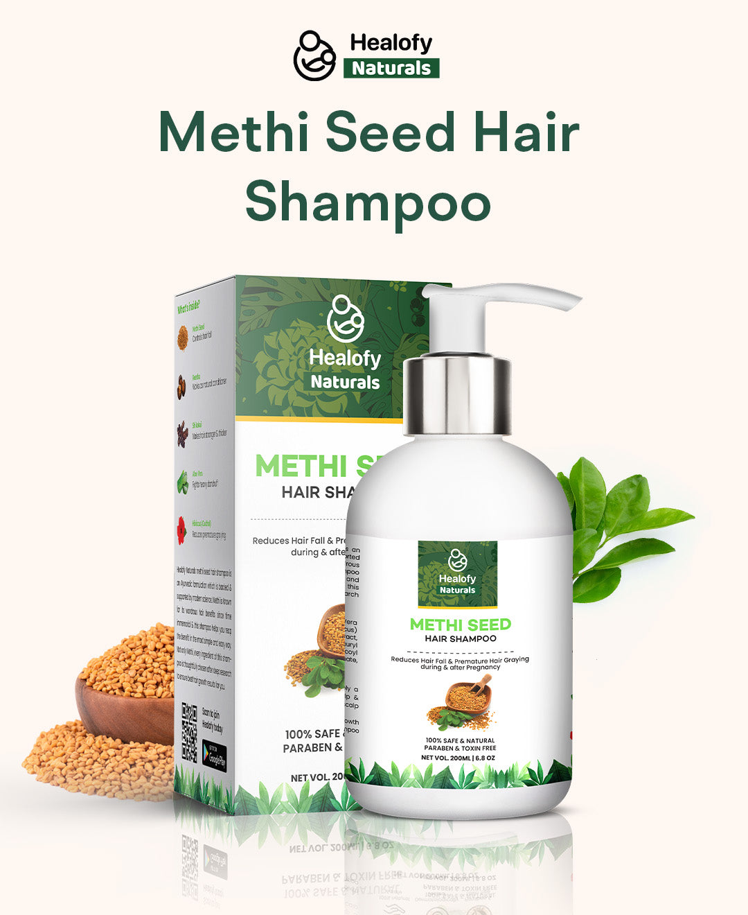 Healofy Naturals Methi Seed Hair Shampoo.