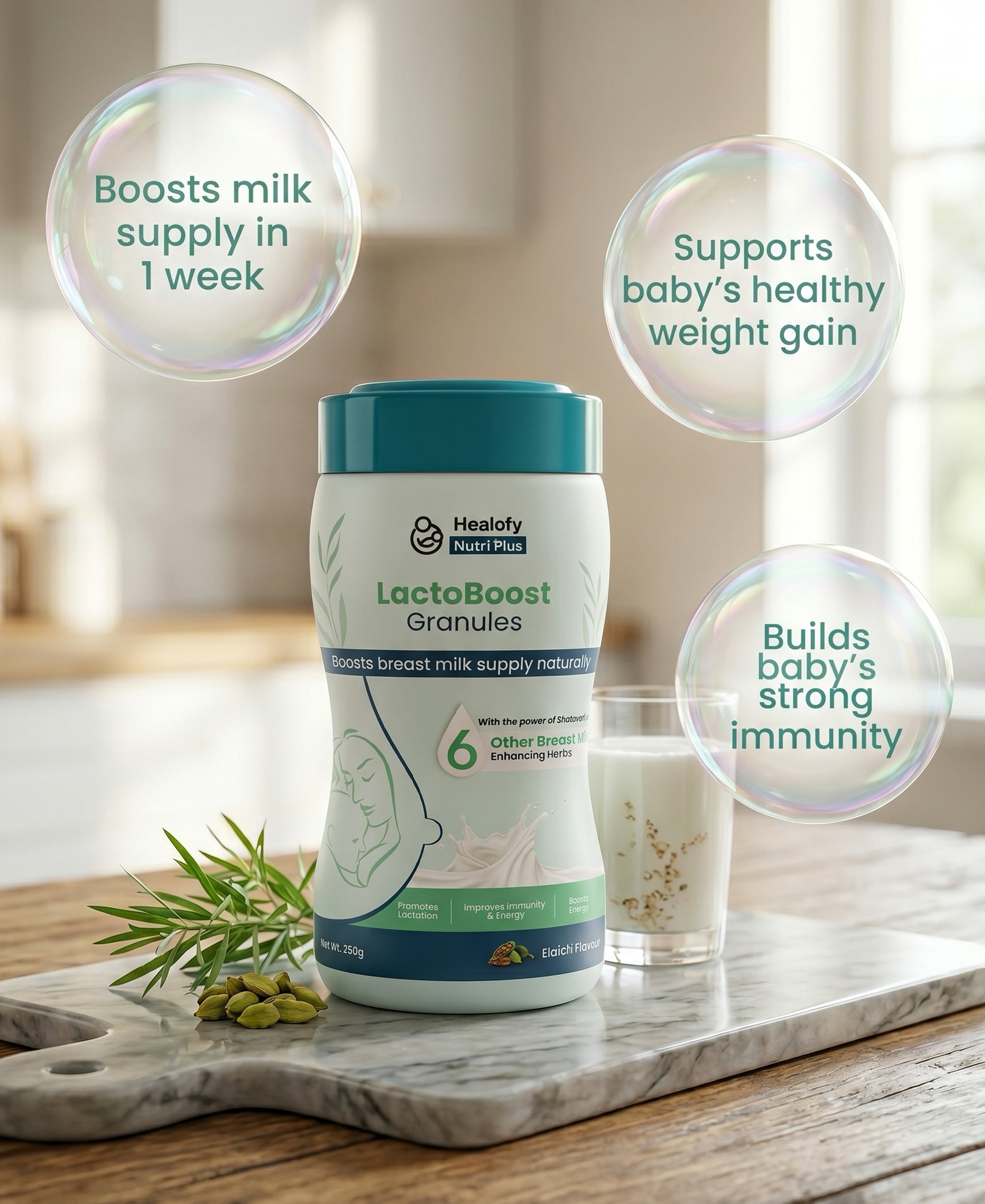 Healofy Nutri-Plus Lacto-Boost Granules (with Shatavari & 6 herbs) | Breastmilk Enhancer | Pack Of 2 For 30 Days