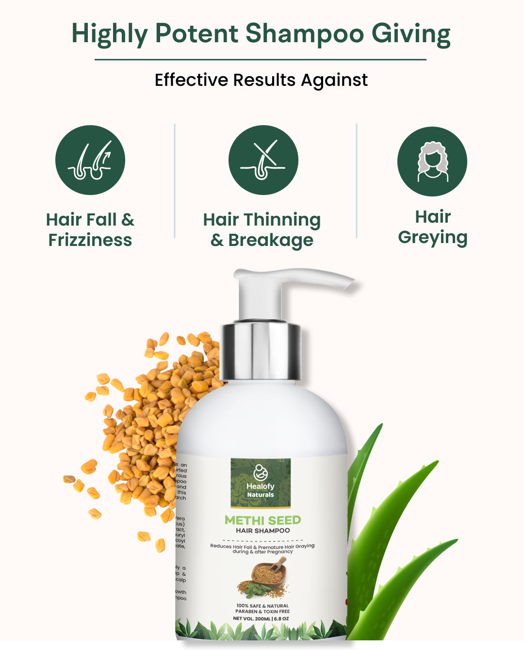 Healofy Naturals Methi Seed Hair Shampoo.