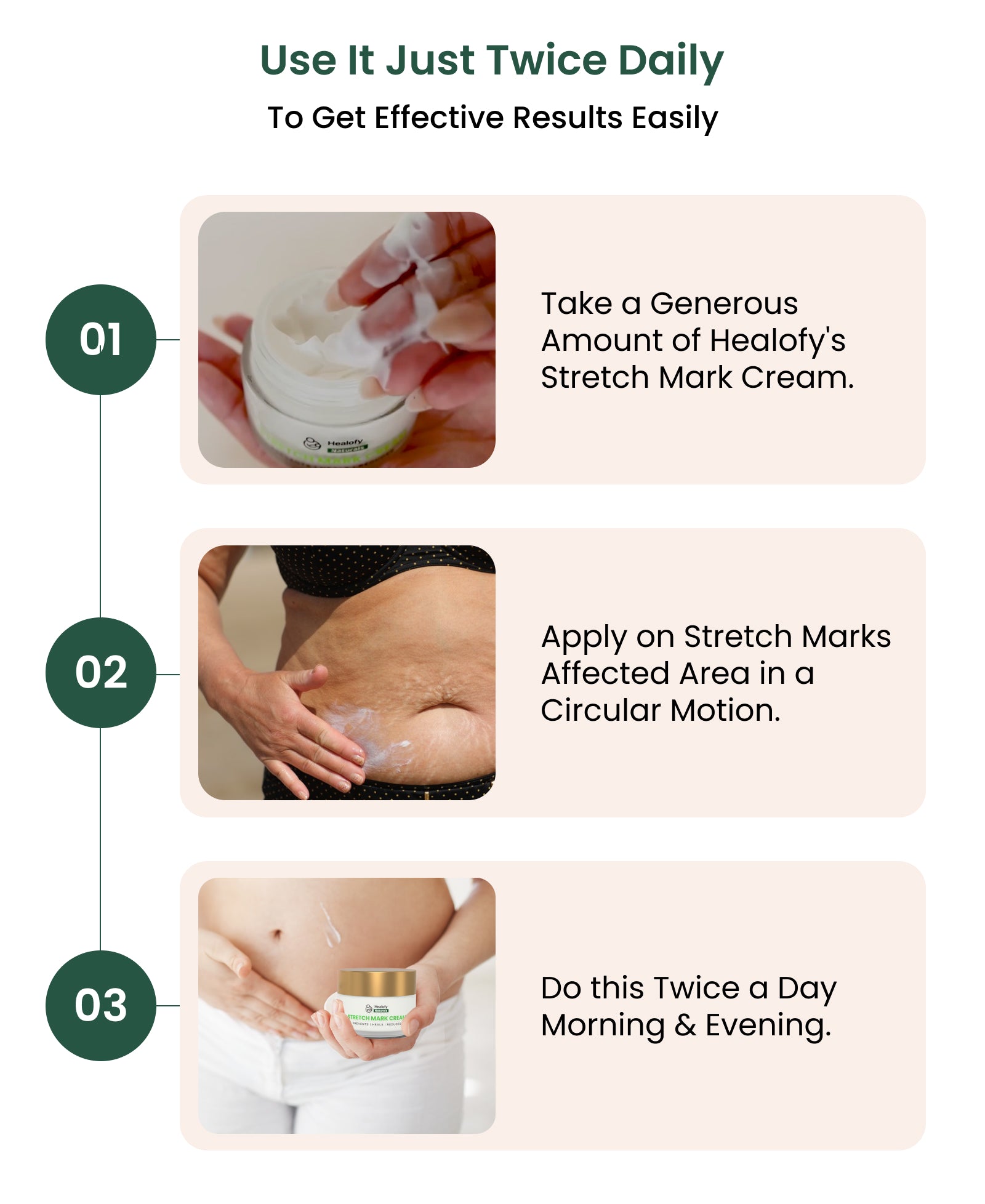 Healofy Naturals Stretchmarks Cream | Fades Stretchmarks in 28 Days with Natural Ingredients