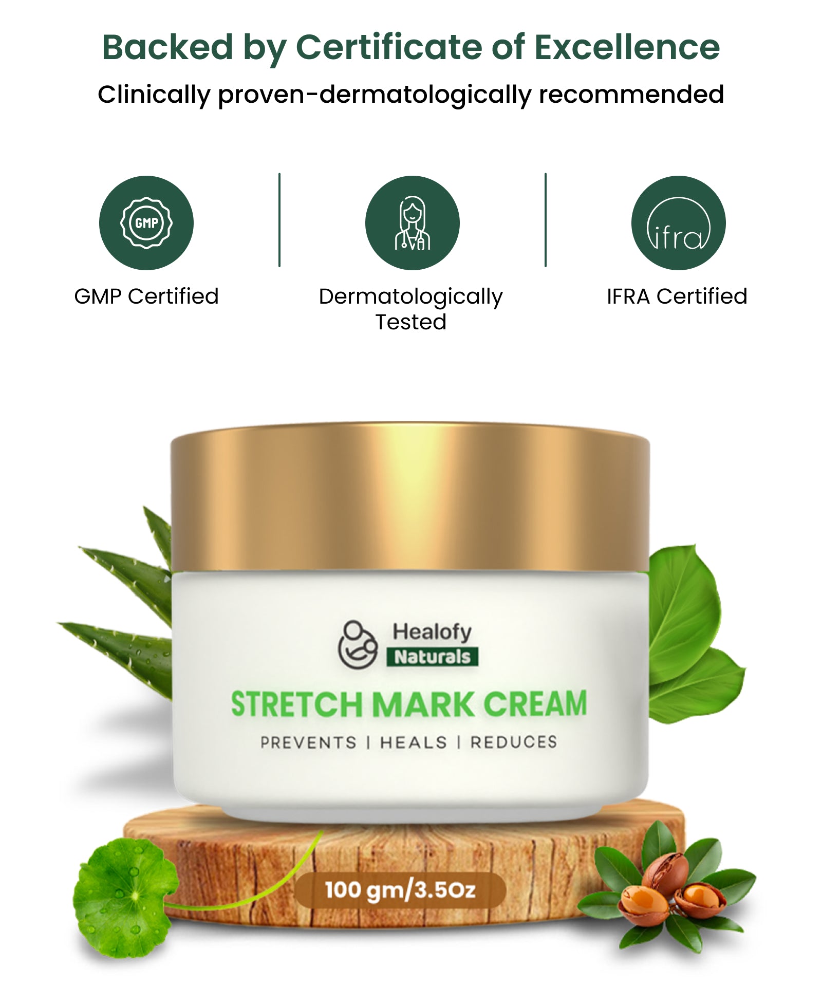 Healofy Naturals Stretchmarks Cream | Fades Stretchmarks in 28 Days with Natural Ingredients
