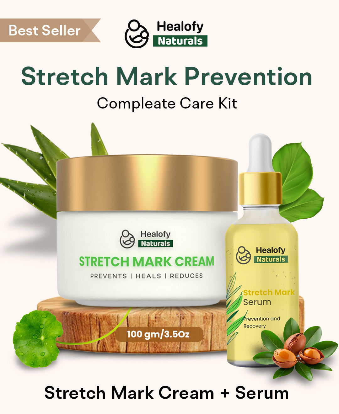 Healofy Natural Stretchmarks Cream - Pregnancy & Breastfeeding Safe