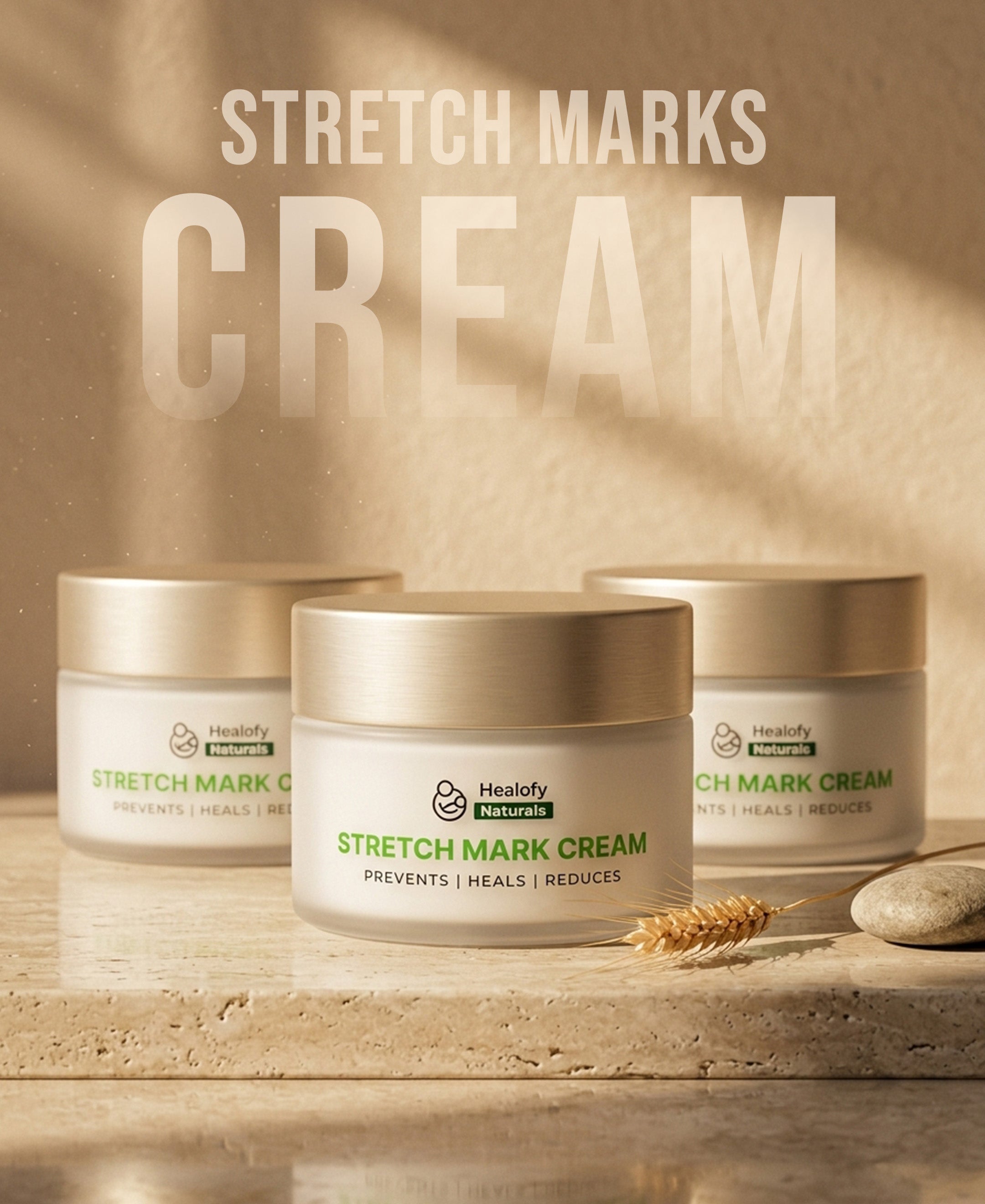 Healofy Naturals Stretchmarks Cream for postpartum | Pack of 3