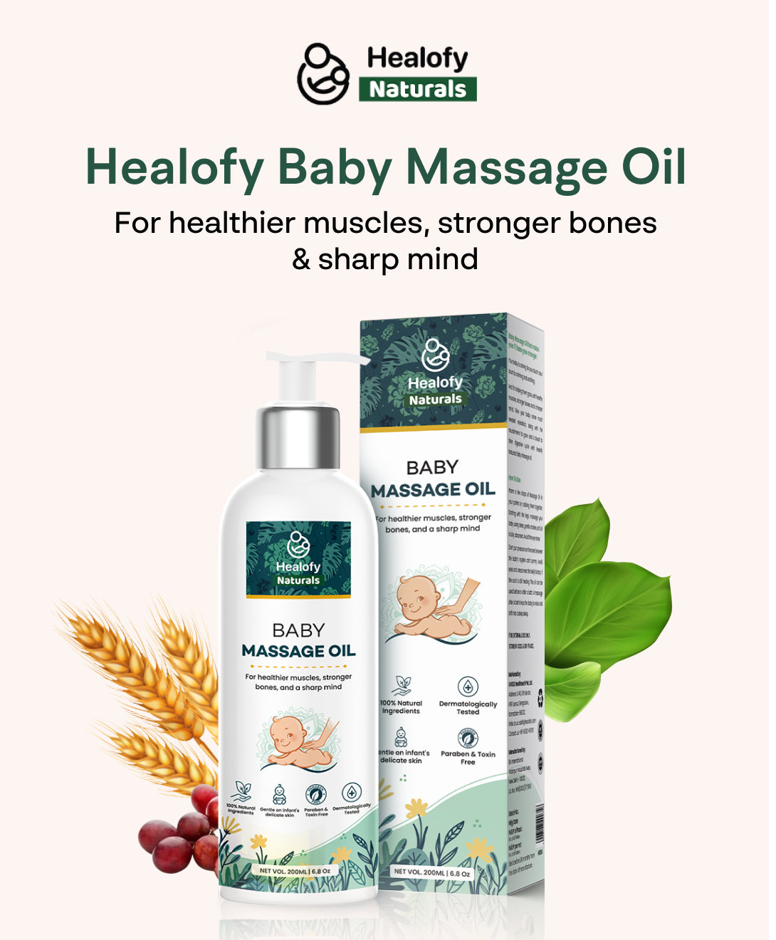 Healofy Naturals Baby Massage Oil.