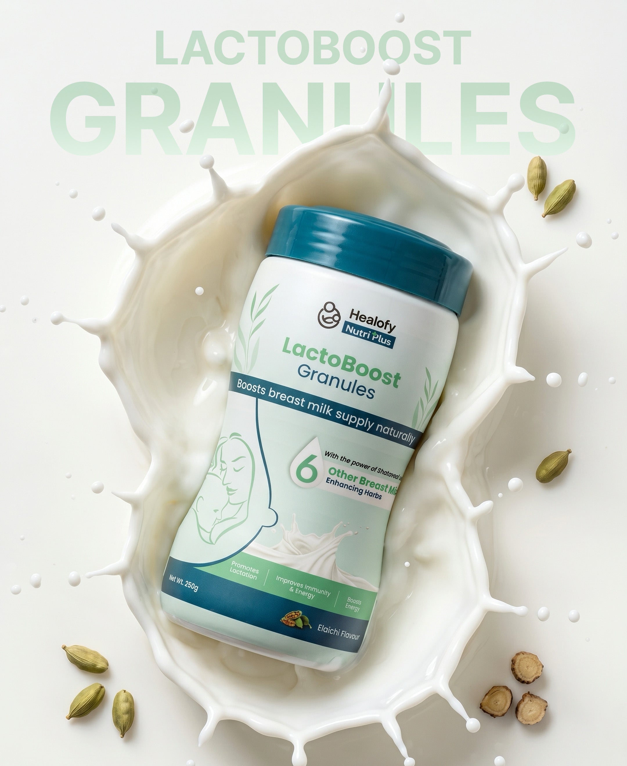 Healofy Nutri-Plus Lacto-Boost Granules (with Shatavari & 6 herbs) | Breastmilk Enhancer | Pack Of 2 For 30 Days
