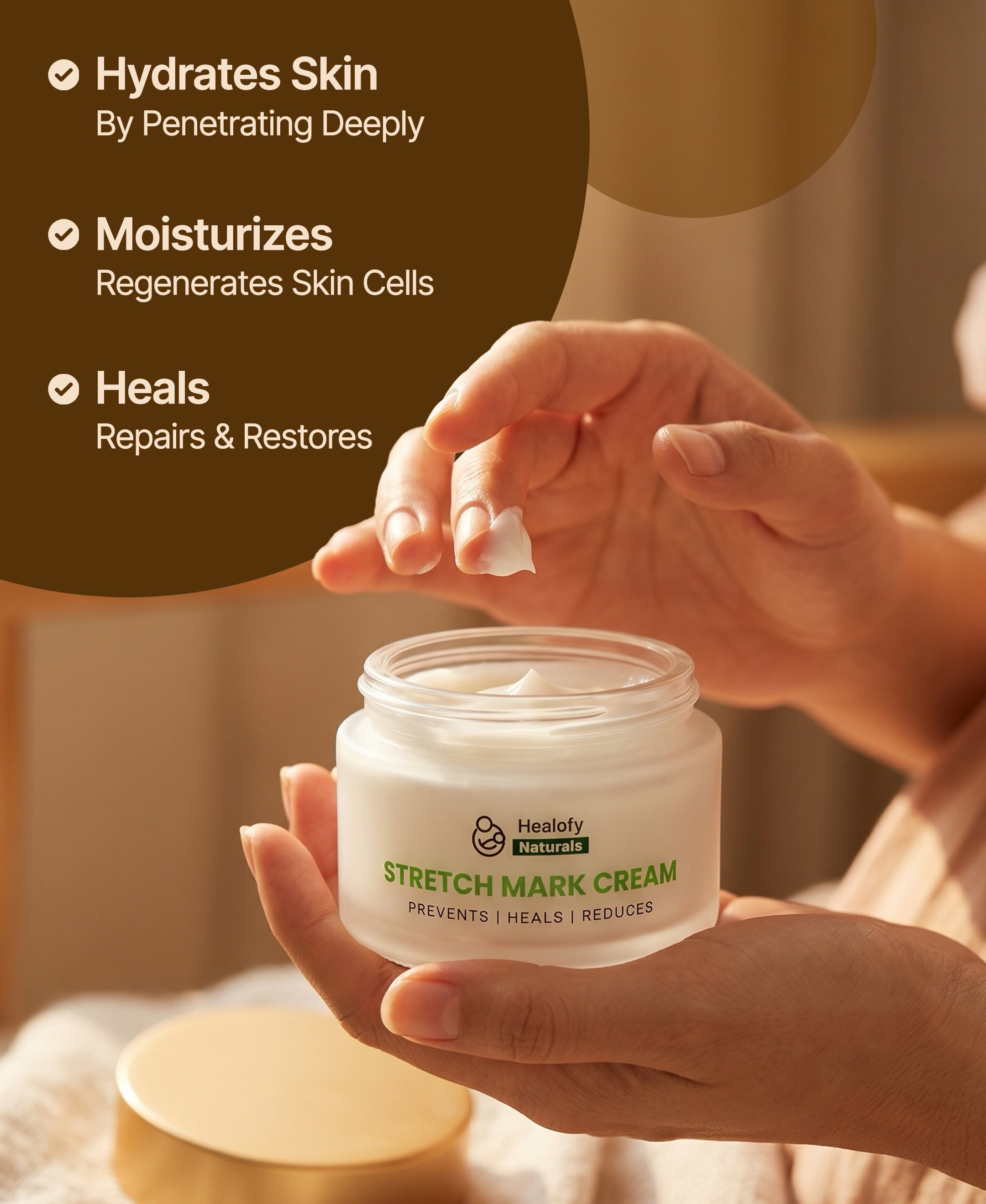 Healofy Naturals Stretchmarks Cream for postpartum | Pack of 3