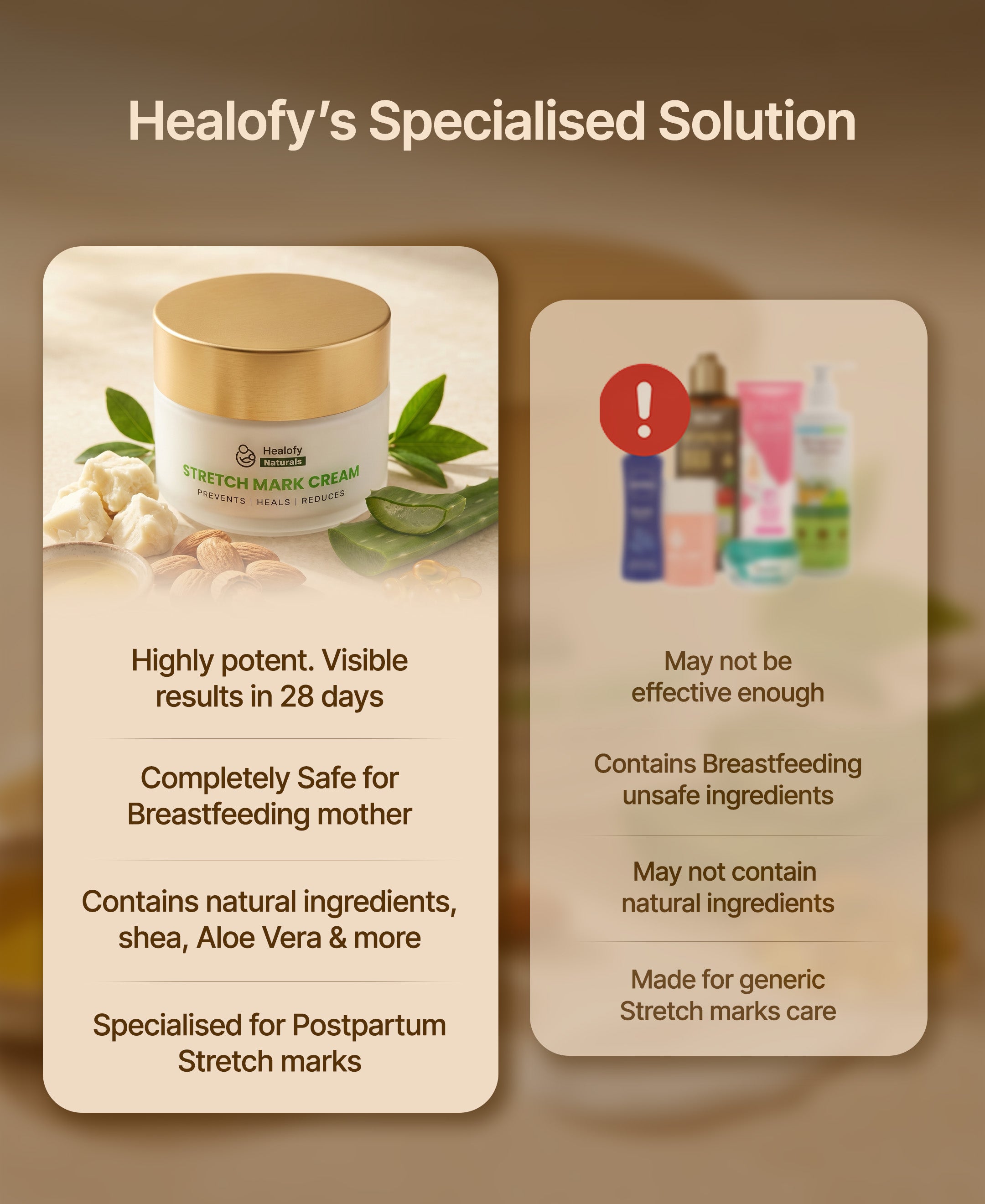 Healofy Naturals Stretchmarks Cream for postpartum | Pack of 3