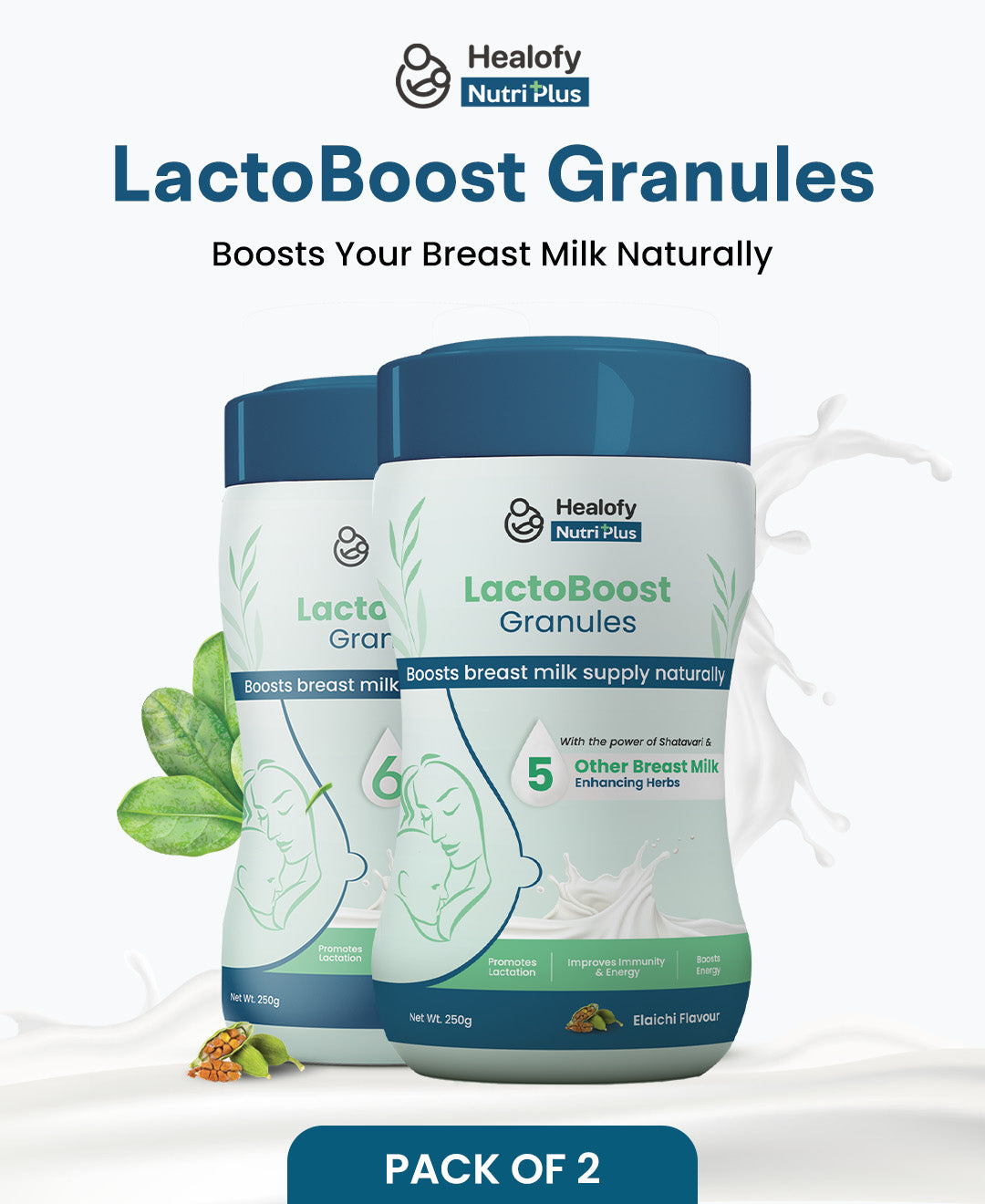 Healofy Nutri-Plus Lacto-Boost Granules | Breastmilk Enhancer | Pack Of 2