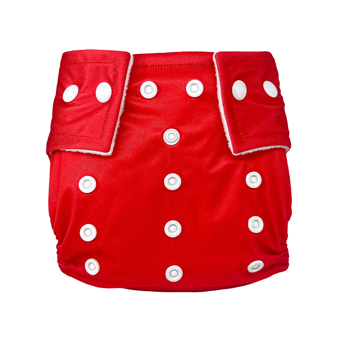Reusable Cloth Diaper - Red (Free Size)